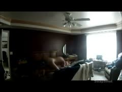 Sex in bedroom recorded on hidden camera on top of wardrobe